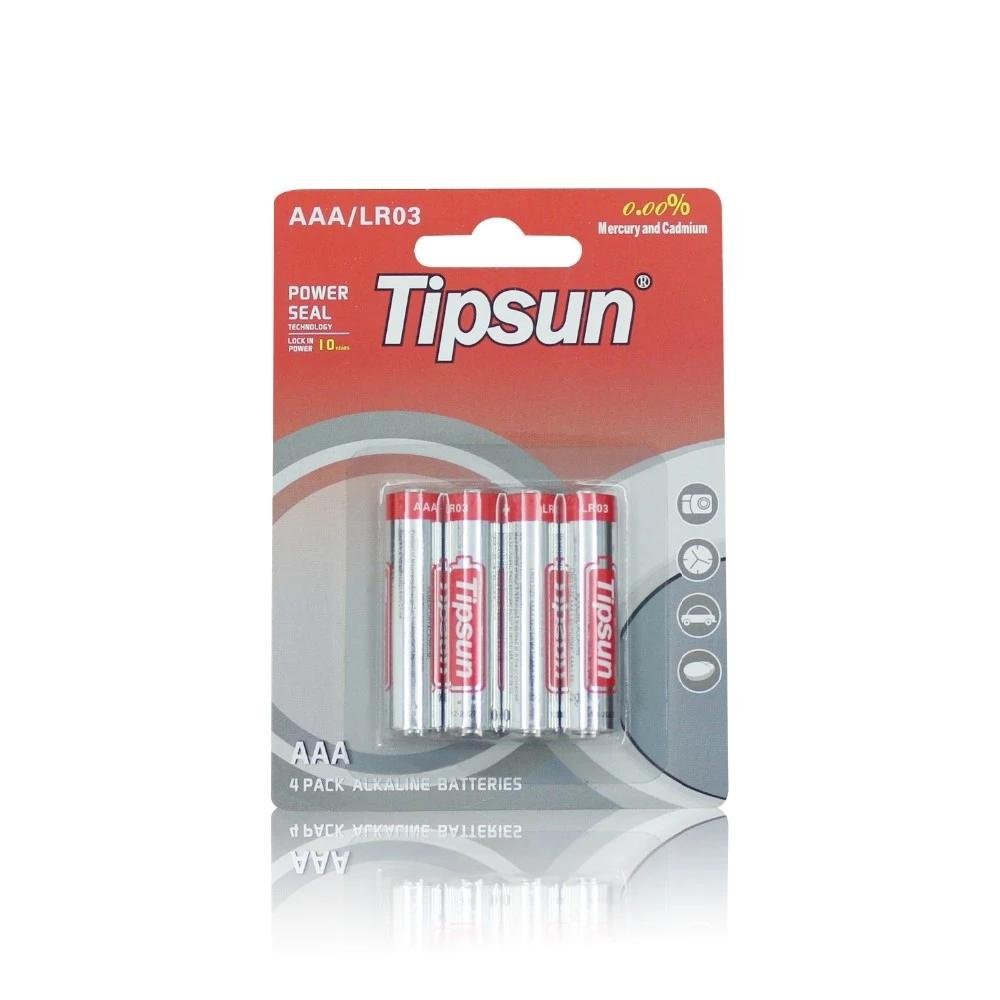 4pcs Blister Package Tipsun 1.5V AAA am4 LR03 Alkaline Battery for Remote Contro 3