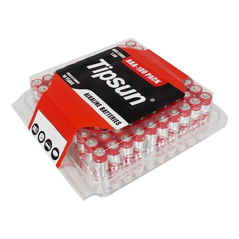 100 PACK Tipsun 1.5V LR03 AAA No.7 Alkaline Battery for remote control 2