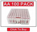 100 PACK Tipsun 1.5V LR03 AAA No.7 Alkaline Battery for remote control 3