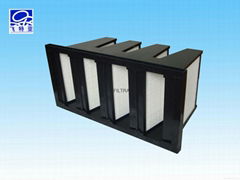 V-bank plastic frame filter