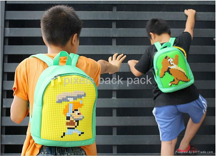 2017 hot sale panel pixels kid love back pack, DIY backpack 