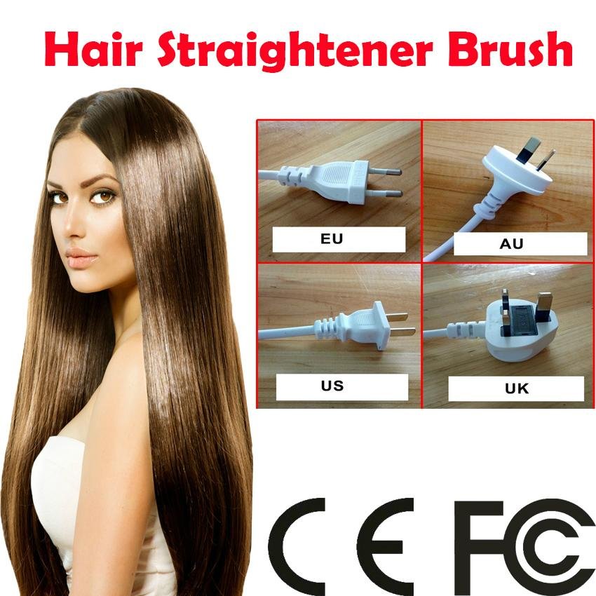  Free Shipping Hair Straightener Comb with LCD Display Iron Electric Straighteni 4