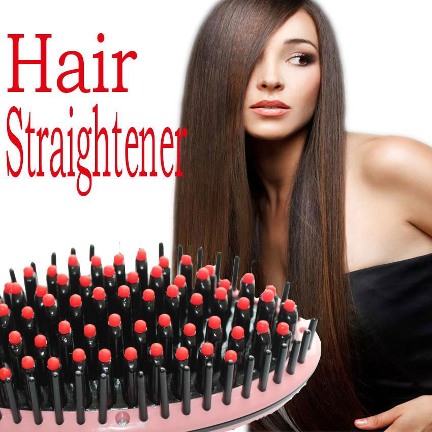  Free Shipping Electric Hair Straightener Comb with LCD Display Iron