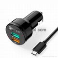 Quick charge 3.0 car charger 12v and one