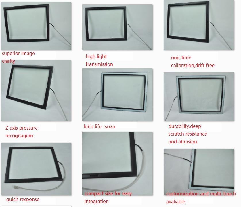 (12-100'')  32 inch  light resistance Plastic frame  IR touch screen 5