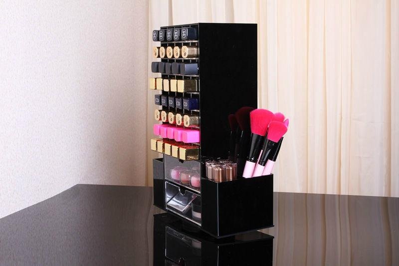 Rotating Lipstick Make up Organizer with Drawers 3