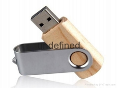 Swivel Wooden USB Flash Drive