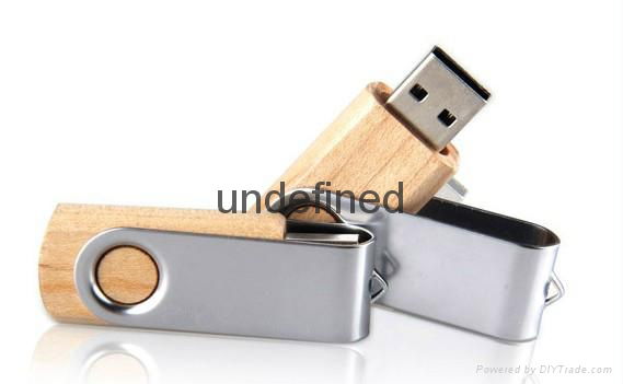 Swivel Wooden USB Flash Drive 3