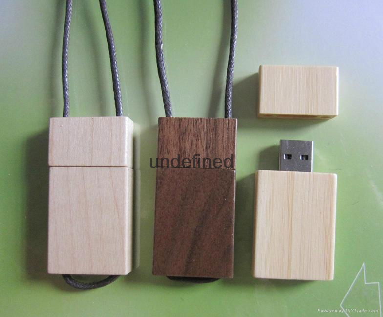 Light Wooden Lanyard USB Flash Drive 4