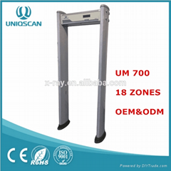 Customized walk through scanner gate UM700 18zones with waterproof function