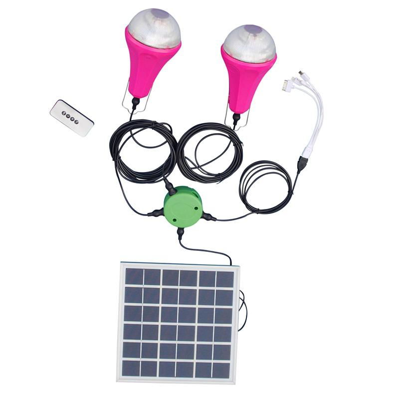 15W solar panel battery portable solar home light led