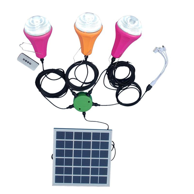 15W solar panel battery portable solar home light led 3