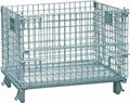  Folding Wire Mesh Container with Casters Steel Storage Cage 3