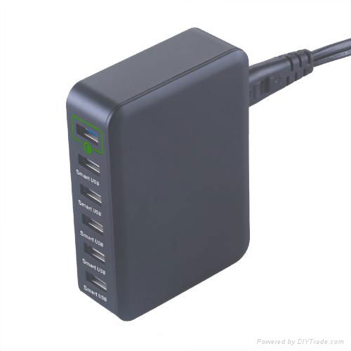 5 Port 5V/2.4A + 1 Port Quick Charge 2.0 60w 6 port qc 2.0 usb wall charger 4