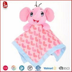 Baby Bib With Pink Elephant And Red Heart