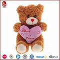 Plush Teddy Bear With Embroidered Heart