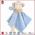 Baby Bib With Blue And Brown Monkey