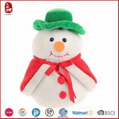 Small Cute White Green And Red Snowman