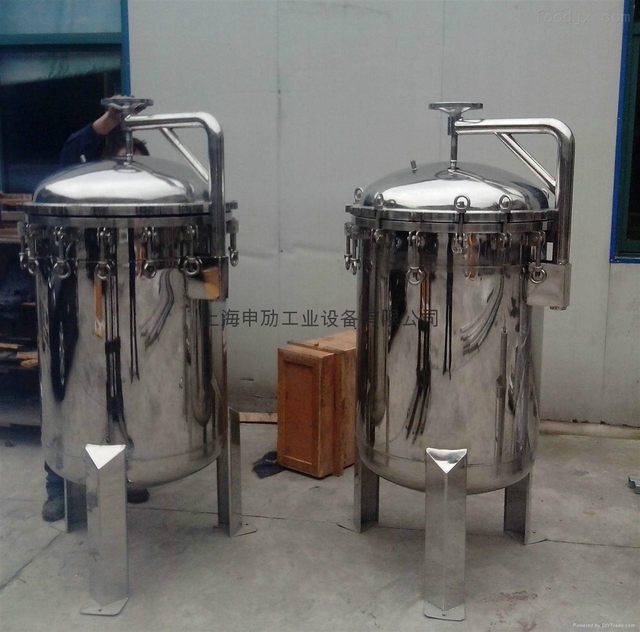 不鏽鋼搖臂袋式過濾器，大流量袋式過濾機