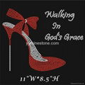 Walking in God's Grace Hotfix Motif High Heels Rhinestone Transfer 4