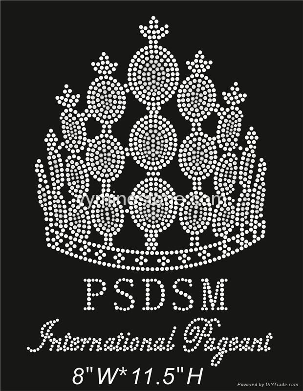 World Imperial Beauty crown hotfix rhinestone transfer motif for clothes 2