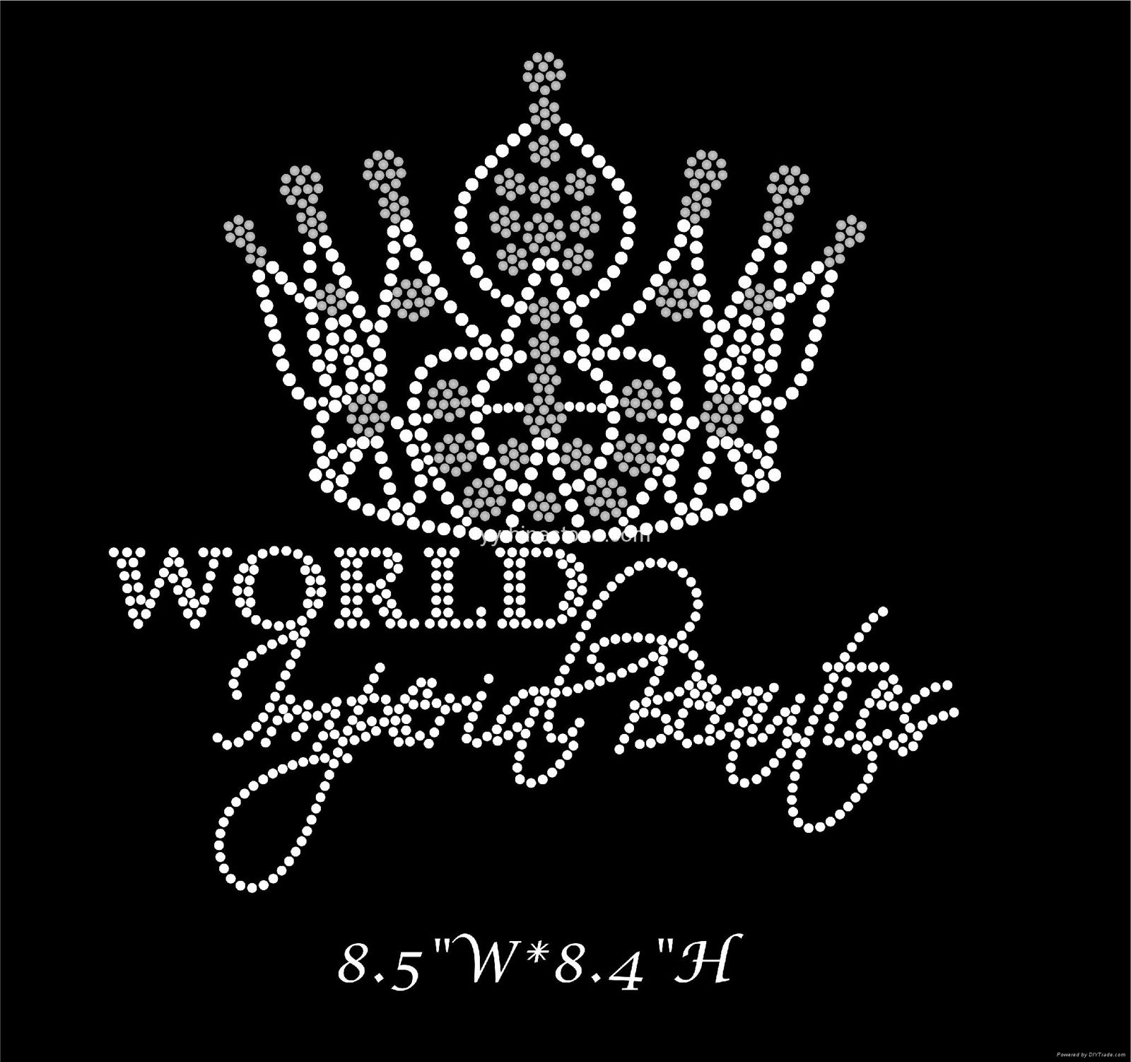 World Imperial Beauty crown hotfix rhinestone transfer motif for clothes 5