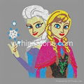 Hot sale Frozen Anna Elsa heat Rhinestone Transfers 1