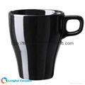 Elegant solid glaze ceramic coffee mug with small handle 2