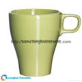 Elegant solid glaze ceramic coffee mug with small handle 3