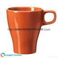 Elegant solid glaze ceramic coffee mug with small handle 5