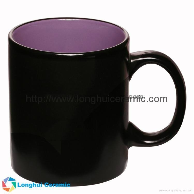 12oz Hilo black matte two-tone promotional ceramic coffee mug