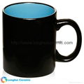 12oz Hilo black matte two-tone promotional ceramic coffee mug 2