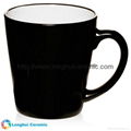 12oz Two-tone black matte exterior glossy colored interior personalized ceramic  1