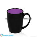 12oz Two-tone black matte exterior glossy colored interior personalized ceramic  1