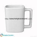 11oz Personalized color glaze square ceramic coffee mug with square handle 3