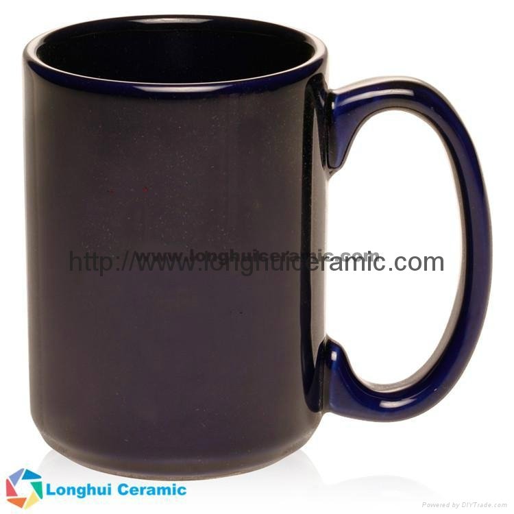 13oz Customized cozy cafe au lait ceramic mug15oz Chic large glossy color custom 3