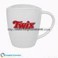 16oz Custom crescent rim design matte jumbo ceramic promotional coffee mug 1