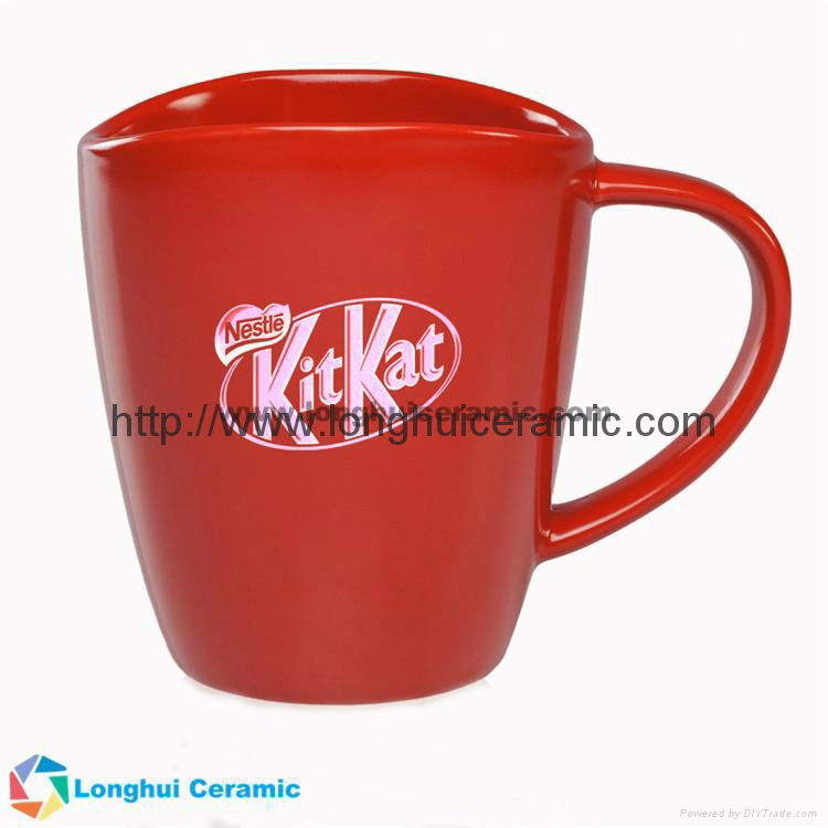 16oz Custom crescent rim design matte jumbo ceramic promotional coffee mug 2