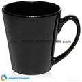 12oz Glossy color glaze ceramic Latte