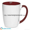 12oz Java two-tone white exterior colored interior customized ceramic coffee mug 2