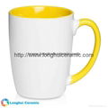 12oz Java two-tone white exterior colored interior customized ceramic coffee mug 3