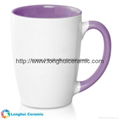 12oz Java two-tone white exterior colored interior customized ceramic coffee mug 4