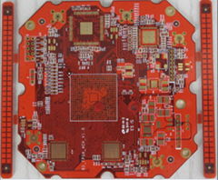 8 layers impedance PCB with red soldermask