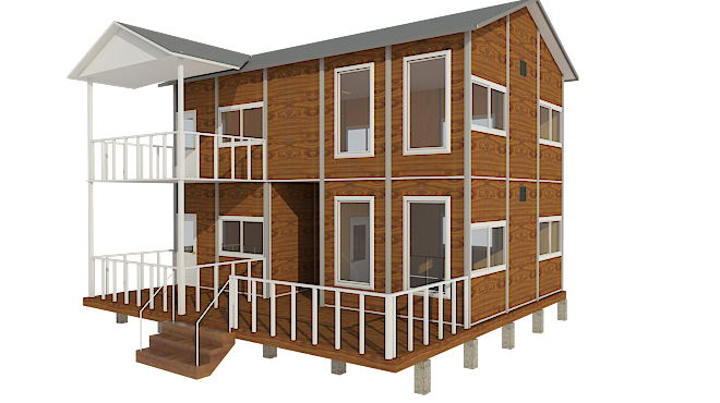  double layer factory built modular shop,8 rooms ,2 stories 5