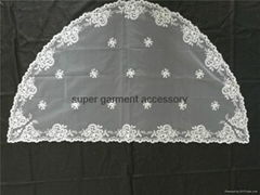 Latest French fashion style classic super soft triangle lace mantilla 115cm*50cm