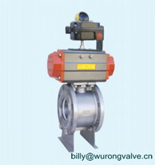 1PC Pneumatic ball valve with flange end