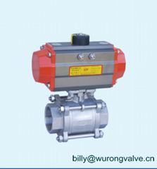 3PC Pneumatic ball valve with thread end