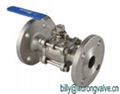 3PC ball valve flange end