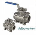 Stainless steel 3PC ball valve thread