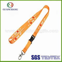 Rush Polyester custom logo printed lanyard 